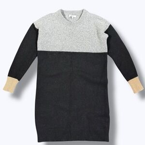 Madewell Sweater Dress XS 100% Merino Wool Colorblock Cozy Minimalist Soft Knit